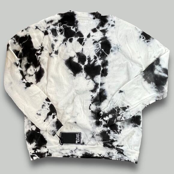 MICHAEL LAUREN NWT SWANSON BOHO HIPPIE TIE DYE CUTOUT SWEATSHIRT BLACK MEDIUM - Picture 2 of 10